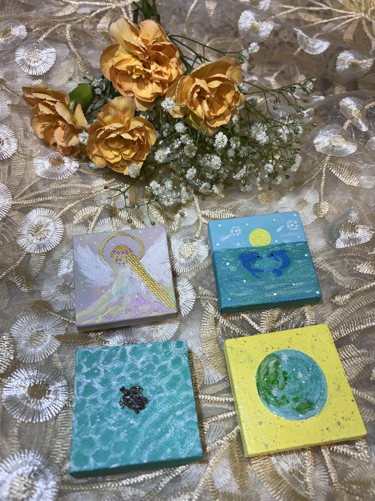 ツクルヒトタチ博in京都市京セラ美術館2026 EGGNWORKS Ayaka ayaka 5cm×5cmのミニキャンバスアート(アクリル画・原画)